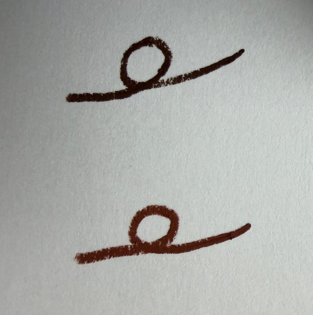 キャンメイク クリーミータッチライナー02と09を紙に描いた色比較スウォッチ